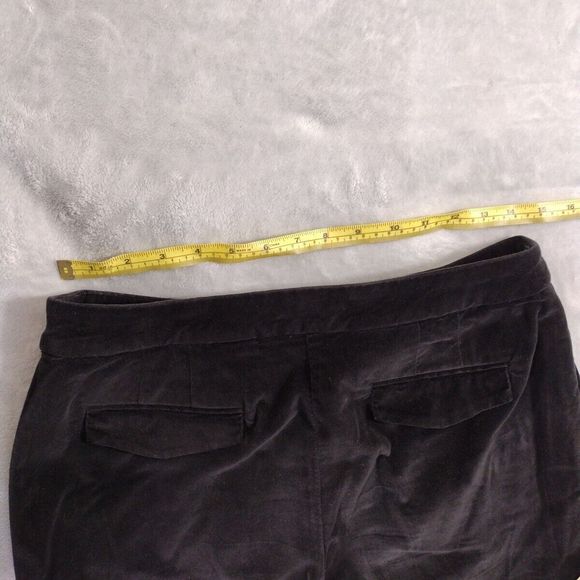 Vintage Velour Pants Women's Black Soft Trousers Stretch Zip Pockets Size 12 - Picture 10 of 13